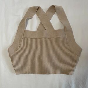 House of Harlow 1960: Cross Back Ribbed Knit Tank Top